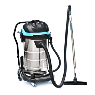工業級乾濕兩用吸塵器，不鏽鋼桶身大容量商用吸塵器，強力吸水吸塵清潔設備, 銀色, SW80
