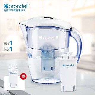 美國邦特爾 Brondell H2O 八周長效濾水壺（白）, 1個, 白