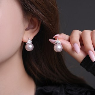 古里雅拉絲珍珠耳環 高級感輕奢耳釘 秋冬耳飾品