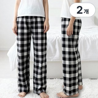 1+1 바바 체크 파자마 바지 홈웨어 9부 긴바지 잠옷바지