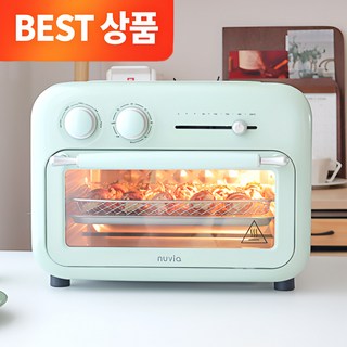 오르홈 오븐형 에어프라이어 PRO 스텐 투명창 듀얼히팅 레트로 다이얼 멀티 오븐 12L(3종 트레이 및 오븐장갑 증정)