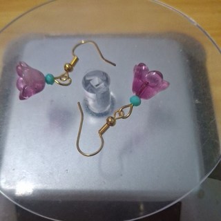 紫玉髓鑲花朵耳勾耳環 精緻花朵造型 溫潤紫玉髓 優雅氣質耳飾