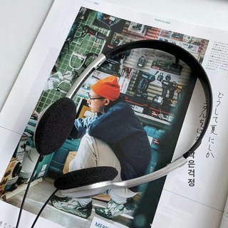 레트로 헤드셋 Y2K 복고풍 경량 유선헤드셋 오픈형 옛날 스타일, 블랙 도트, 기본 색상