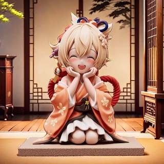 抱漫閣 小功微笑可愛Q版GK手辦 潮流玩具模型 車載擺件 週邊, 1個, Q版小功【優質版】,精美包裝【高14厘米】