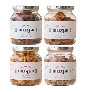 착한습관 미나정과 120g 4종 (호두정과 시원호두 땅콩정과 피칸정과), 1세트