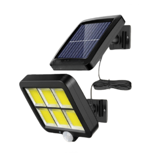 【台灣現貨】太陽能感應燈 分體式COB人體感應壁燈 LED戶外庭院燈, 黑