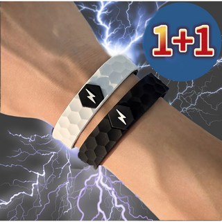 음이온 정전기 방지 팔찌 건강 완화 방수 러닝 밴드 1+1, 1개, 블랙+화이트