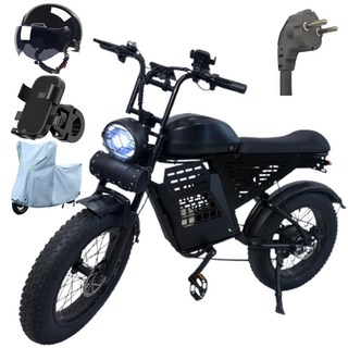 테크앤유 자토바이 RX9 전기자전거 레트로 스페셜에디션, 블랙, 스틸