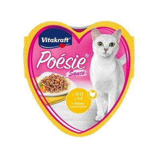 [고양이 캔간식]비타크래프트 포에시 치킨&야채 하트캔, 85g, 1개