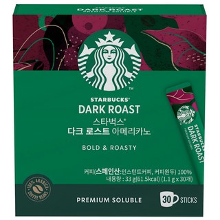 스타벅스 다크 로스트 아메리카노 원두커피믹스, 1.1g, 30개입, 1개