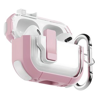 NUART 防丟磁吸鎖扣防摔耳機殼, AirPods 4/Airpods 4主動式降噪款, 粉色, 1個