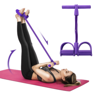 어센드원 전신 로잉밴드 스트레칭 튜빙 밴드, 1개, 비비드퍼플