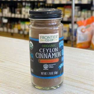 Frontier Co-op 有機公平貿易錫蘭肉桂粉 158克，純正錫蘭肉桂，烘焙、飲品、料理皆適用，增添風味層次, 1個, 玻璃瓶