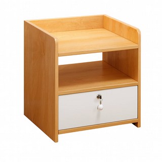 好的家居 簡約帶鎖床頭櫃 臥室收納 多色可選 帶鎖抽屜 床邊櫃, 楓木帶鎖32cm, 1件