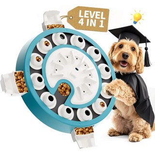 beitophome 개 퍼즐 지능형 강아지를 위한 4단계 인터랙티브 장난감 다단계 플레이 개용 퍼즐 느린 식사 및 정신 자극을 인지 급식기 116598, beitophome 개 퍼즐, 지능형 강아지를 위한 4