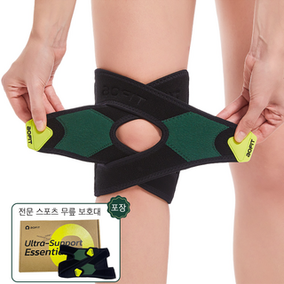 aoFIT무릎 보호대 인체공학 운동 전용 무릎받이, 1개, 그린블랙