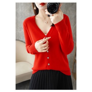 JDUDS 針織外套 舒適V領 長袖開衫