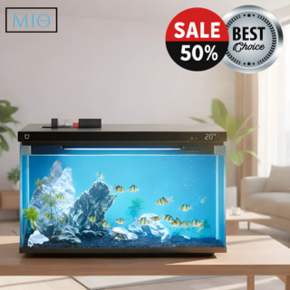 미오 무환수어항 자동순환 미니수족관 와이파이 가정용 인테리어 일체형, 블랙, 1개
