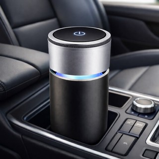 아트리빙스 차량용 미니 휴대용 무선 공기 청정기, 블랙, 차량용 공기 청정기