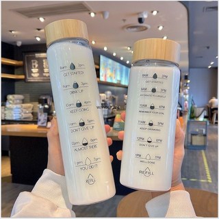 玻璃杯 1000ml 玻璃水壺 泡茶杯 刻度玻璃杯 牛奶玻璃杯 玻璃水瓶 耐熱杯 大容量玻璃杯 玻璃環保杯 咖啡隨行杯, 1個, 小號800ml,杯子+杯刷