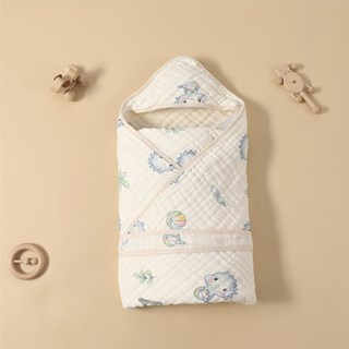 嬰兒全棉紗布抱被新生兒包被新生兒寶寶抱毯被子包巾四季用襁褓巾, 小恐龍