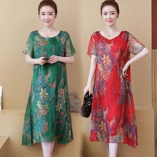 ROYALBELLE 여름 50대 중년 엄마 원피스 쉬폰 플로랄 봄 Y021823