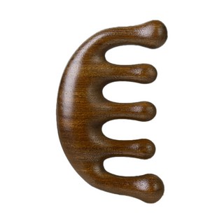 按摩梳 金絲檀木 原木頭皮按摩器, 1個, 經絡按摩梳【五指球款】