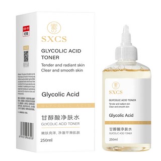 DR精選美妝平價店素秀臣氏甘醇痠凈膚水清潔保濕爽膚水嫩膚亮澤改善閉口果痠濕敷水, 1個, 素秀臣氏甘醇酸淨膚水, 250ml