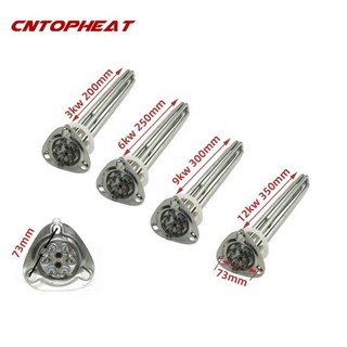 삼각형 플랜지 히터 요소 식기 세척기 및 물 디펜서 스테인레스 스틸 가열 튜브 73mm 220V 380V, 03 3KW 200mm, 02 380V