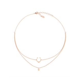 ASTRID&MIYU英國潮流品牌 馬蹄水鑽短鍊 玫瑰金