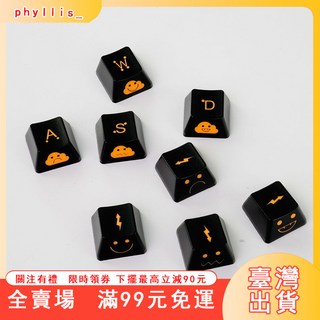 臺灣出貨 機械鍵盤鍵帽 OEM高度 閃電娃透光個性鍵帽 WASD 方向鍵, 閃娃娃 方向鍵,不透光