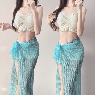 MISS·更衣室 比基尼泳衣 女 巴厘島海島度假遊三件套 性感沙灘溫泉泳裝 韓系泳裝 拍照沙灘寫真, 76025火龍果紅,均號40-60公斤批發拍均號, 火龍果紅