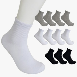 신자 남성용 프리미엄 무지 골지 중목 양말 12켤레