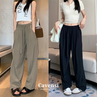 Cavensi 大尺碼冰絲工裝褲女，寬鬆顯瘦休閒長褲，大尺碼女裝透氣舒適