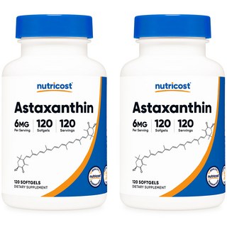 뉴트리코스트 아스타잔틴 6mg 120소프트젤 2병, 2개, 120회분