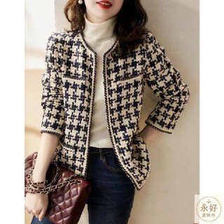 小香風外套 2024新款女 初秋百搭名媛氣質粗花呢上衣 顯瘦女神範冬裝