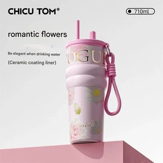 남녀공용 신형 고급 보온병 대용량 세라믹 라이너 빨대컵 차량용 아이스커피 동일, 01 701-800ml, 02 fense