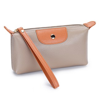 頭層牛皮女士手拿包2025新款夏季時尚撞色大容量手抓包放手機手包手拿包零錢包錢夾短夾長夾男生錢包女生錢包學生錢包