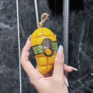 윈터커넥트 귀엽고 리얼한 과일 비누 욕실 걸이형 선물, 3개, 망고