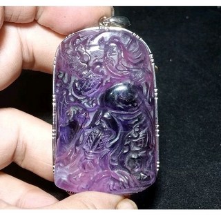 晶棋 紫水晶武聖關公項鍊 忠義保護神吊墜 附珍藏盒