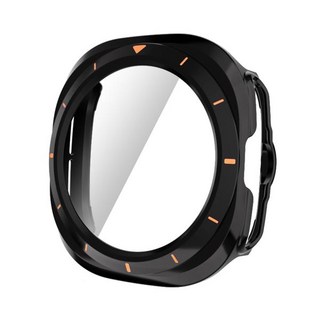 호환 갤럭시 시계 울트라 47mm 하드 케이스 강화 유리 스크린 보호 커버 갤럭시 시계 7 울트라 범퍼 액세서리, Watch 7 Ultra 47mm, [05] Original Black Orang