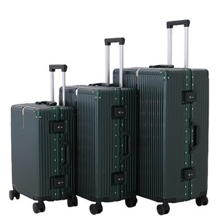 經典加厚鋁框行李箱 16吋 20吋登機箱 24吋旅行箱 28吋密碼箱 海關鎖 萬向輪 純PC行李箱 可大套小