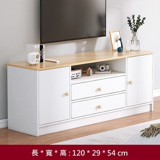 24HR台灣出貨 兩門掀門式電視櫃，客廳收納電視櫃，簡約現代風，掀門儲物設計，台灣快速出貨, 1個, 電視櫃-白色-兩門兩櫃120*29*54, .