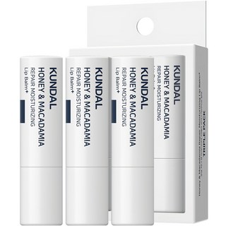 KUNDAL 昆黛爾 蜂蜜&澳洲堅果保濕護唇膏, 無香味, 3.6g, 3支