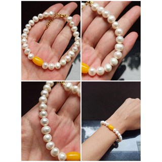 巴洛克天然淡水珍珠手串手珠手鍊 - 設計款