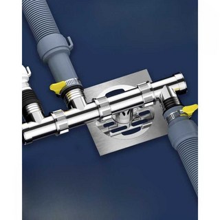 세탁기 트랩 멀티 배수관 세면대 배수구 2구 건조기 유가 방지 다중 하수관 베란다 조인트, 2. 반봉쇄형/가로 3구+배수구 덮개