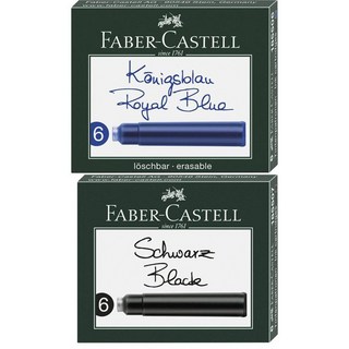 德國 Faber_Castell 卡式墨水 墨水管 (6支裝/盒) 黑色/藍色鋼筆墨水, 1個, 黑色