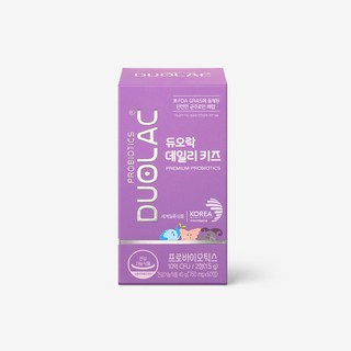 듀오락 데일리 키즈 딸기맛 1개 30일분/60정 / 어린이 딸기 곰돌이 츄어블 10억 유산균 프로바이오틱스, 60정