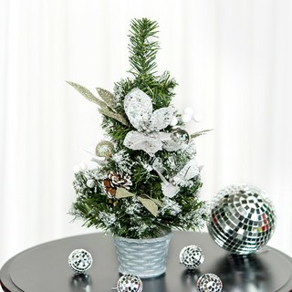 파티팡 크리스마스 미니장식트리, 실버 1개, 1개