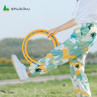 台灣熱銷 shukiku環形兒童全軟飛盤戶外運動玩具旋轉親子遊樂器材安全手拋戶外親子活動飛盤遊戲, 1個, 環形飛盤【橙色】